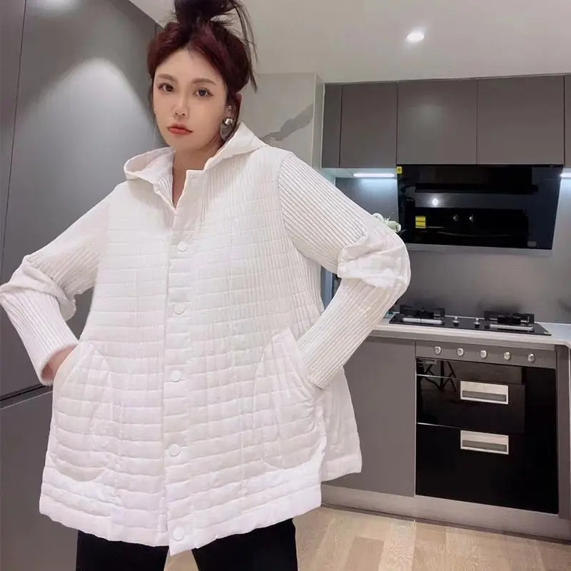 

Женское Плиссированное пальто Miyake с хлопковой подкладкой, осенне-зимнее короткое утепленное теплое небольшое Свободное пальто с капюшоном в Корейском стиле для женщин