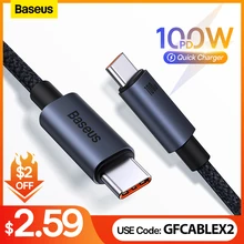 Baseus USB Cable PD 100W USB C to Type C Fast Charger Cable for Xiaomi Samsung MacBook iPad 5A Mobile Phone Cord USB Cable TypeC