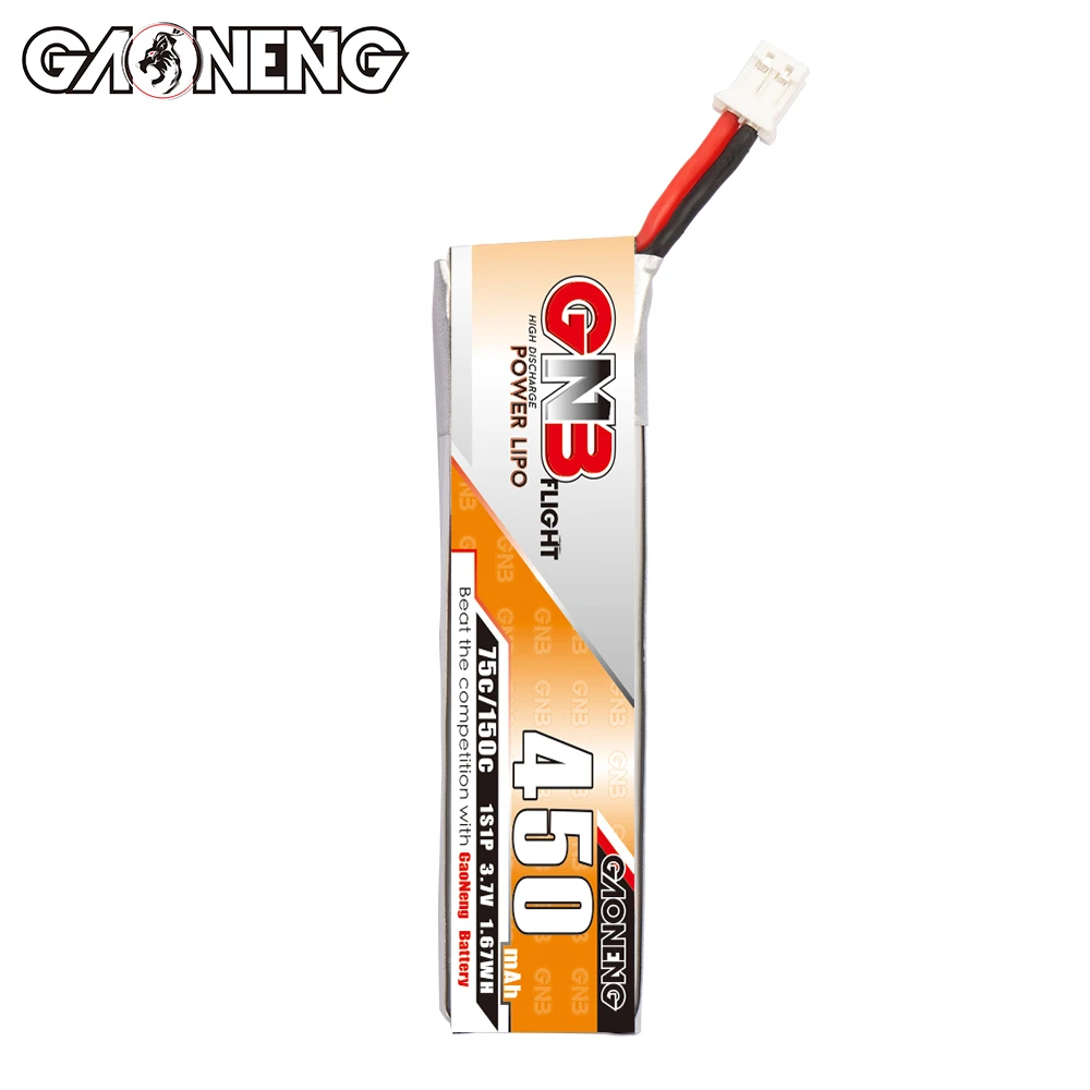 Gaoneng GNB 1S 3.7V 450mAh 75C LiPo PH2.0