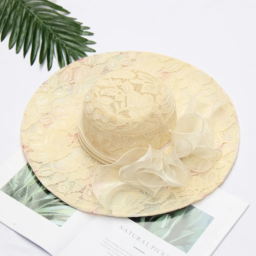 Женская свадебная шляпа регулируемая пляжная с большими головками и широкими