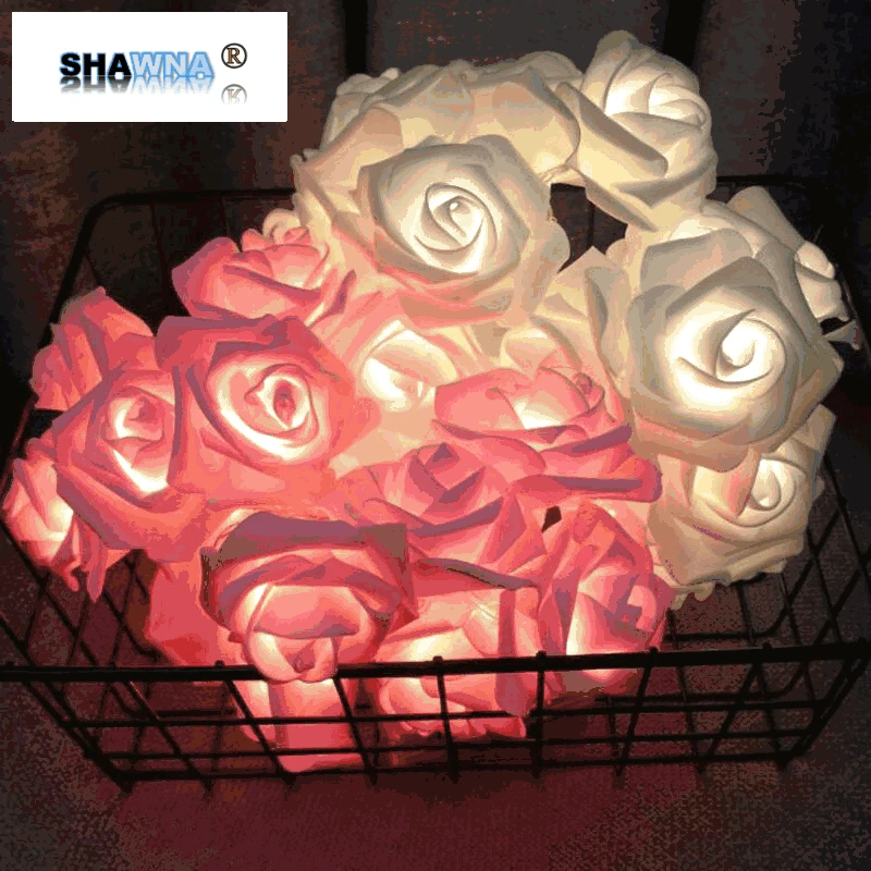 

СВЕТОДИОДНАЯ Гирлянда в виде Розы, мигающая гирлянда на День святого Валентина, свадьбу, девочку, в форме сердца, украшение для сада, ночные ...