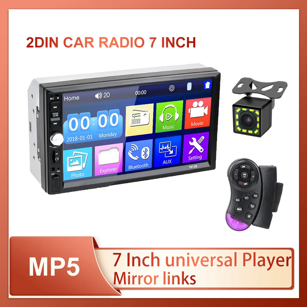 Автомагнитола JIULUNET мультимедийный плеер с 7 &quotсенсорным экраном MP5 Bluetooth USB TF FM