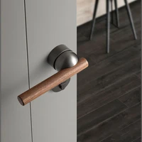 TONA Black walnut door lock bedroom mute door lock interior door handle furniture hardware Anti-theft home security door lock
