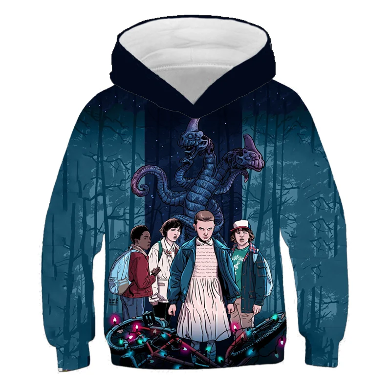 

Stranger Things Hoodie Kids hoodie Children Clothes Girl 4 to 19 years Boy Clothes hooded 3d print pullover tops teens for girls