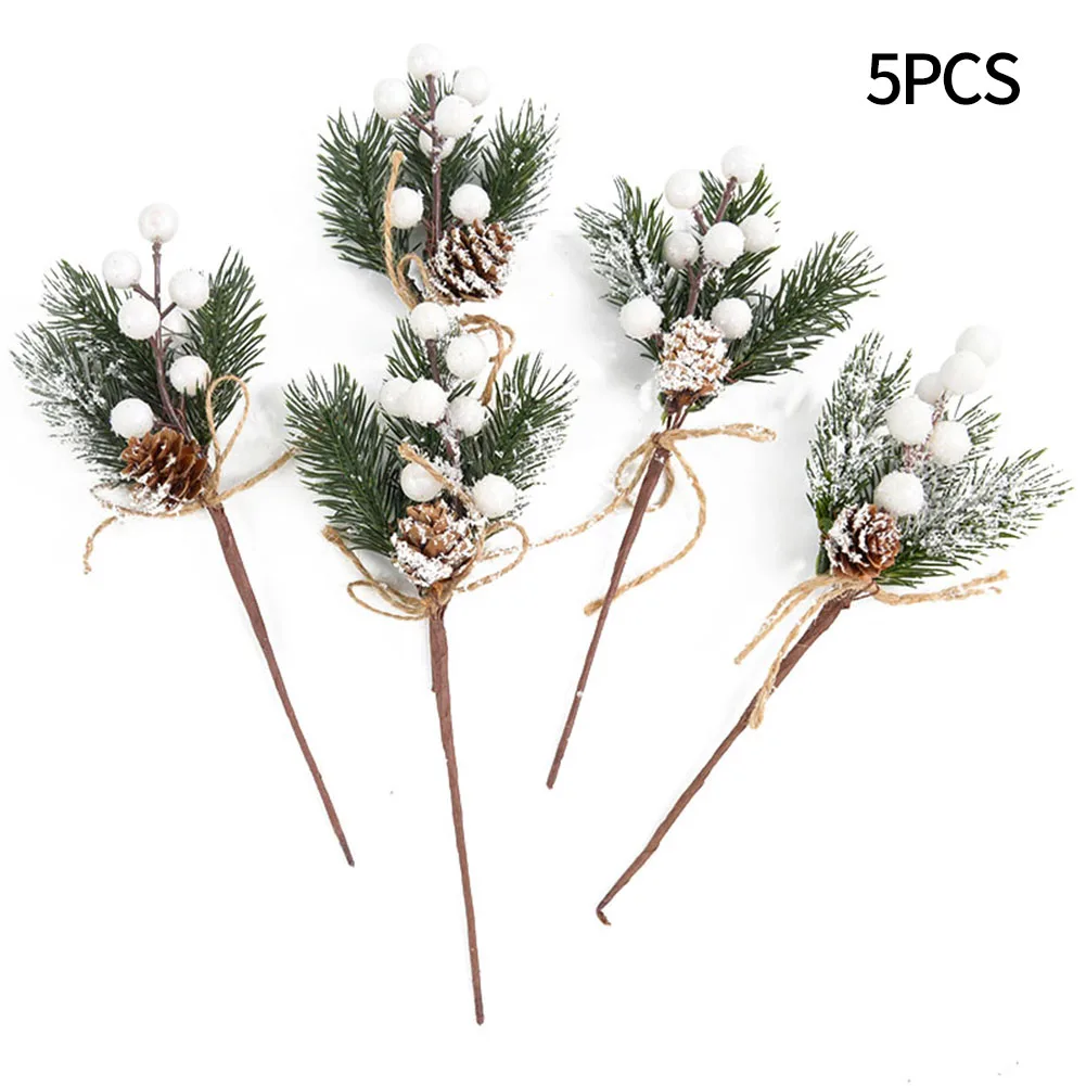 

Christmas Ornements Xmas Bouquet 5/10PCS Artificial Pine Berry Christmas Branch Holly Flower Xmas Decor Living Room