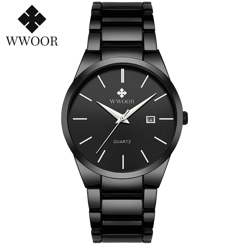 

Watch Men WWOOR Top Brand Luxury Stainless Steel Waterproof Date Quartz Clock Mens Fashion Sports Business Wrist Watch Male Xfcs