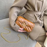 chain bag summer fashion womens small bag trendy cool buckle texture diagonal cross bag