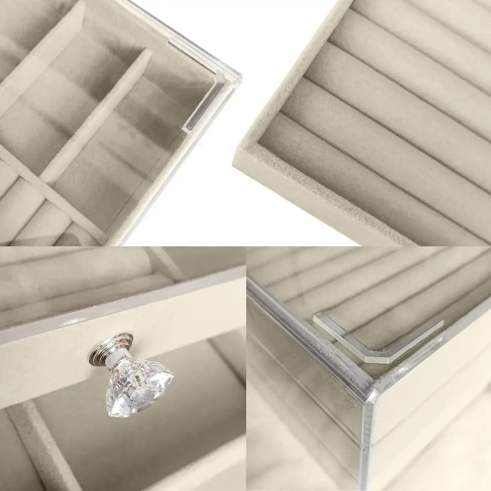 Органайзер для ювелирных изделий из акрилового бархата с 3 ящиками