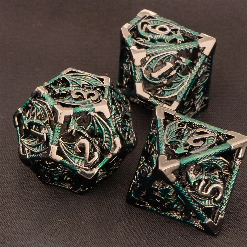 Полый металлический набор костей KERWELLSI DND для подземелья и дракона ролевых игр D20