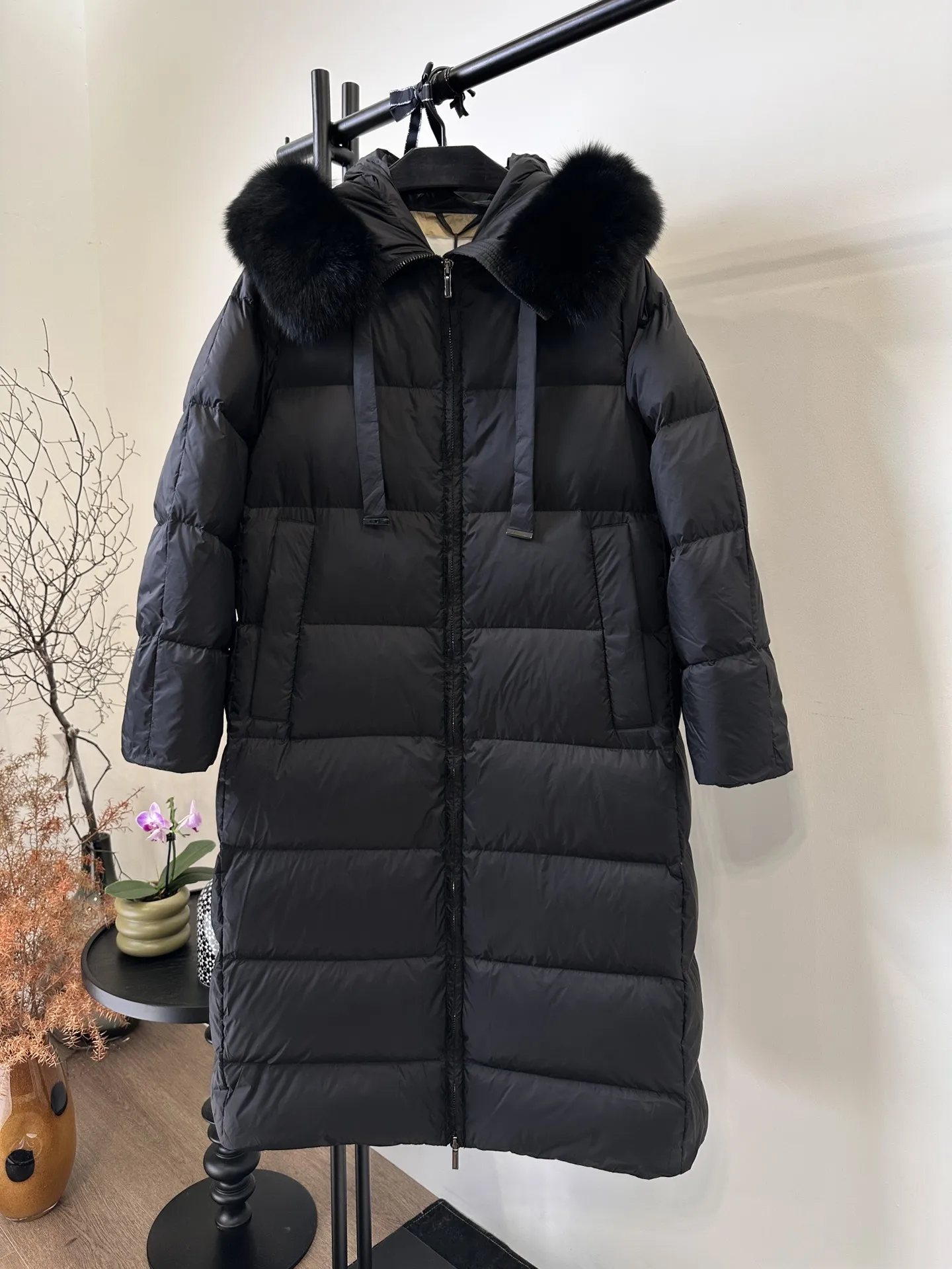 

Autumn and winter new fur collar down jacket version simple atmosphere