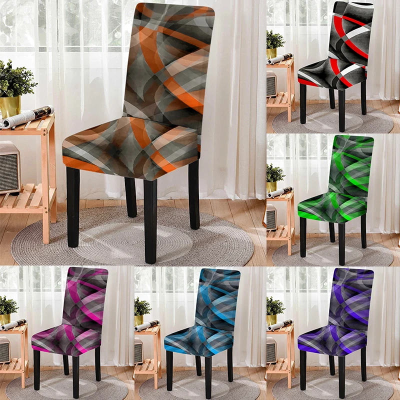 

Geometric Themed Anti-dirty Stretch Chair Cushion Protector Removable Elastic Dining Room Spandex Seat Cushion Covers Home Decor