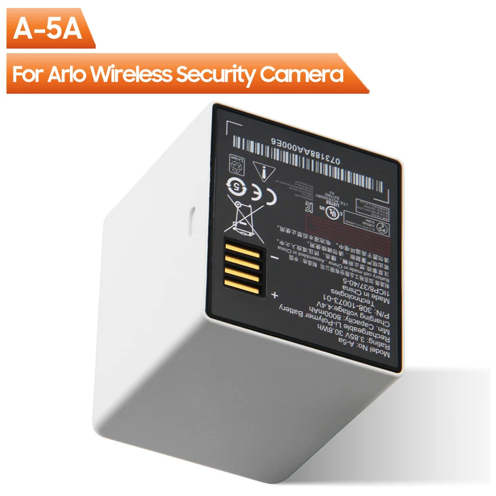 Authentic Replacement Camera Battery A-5A 308-10073-01 For Arlo Wireless Security Camera Battery 8000mAh