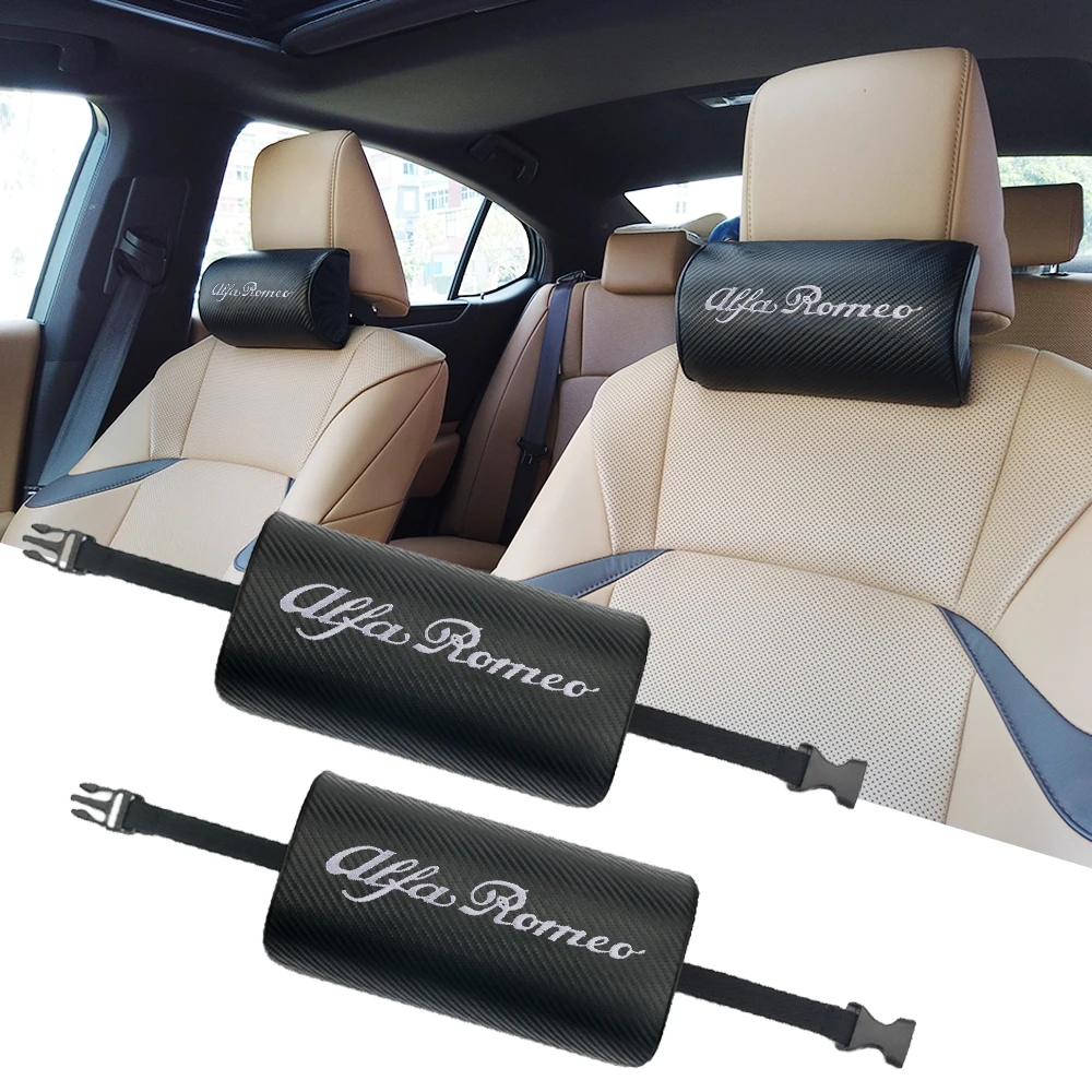 

1/2pcs Car Seat Headrest Neck Support Pillow Travel Rest Accessories For Alfa Romeo Giulietta 159 Mito 147 Giulia 156 Stelvio
