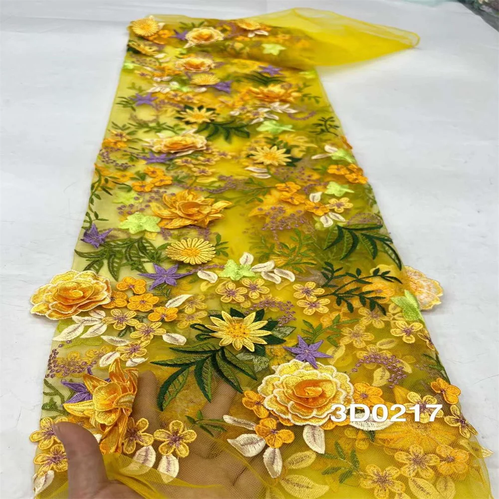 2024 высокое качество модная оптовая продажа 3D цветочная аппликация новый тюль