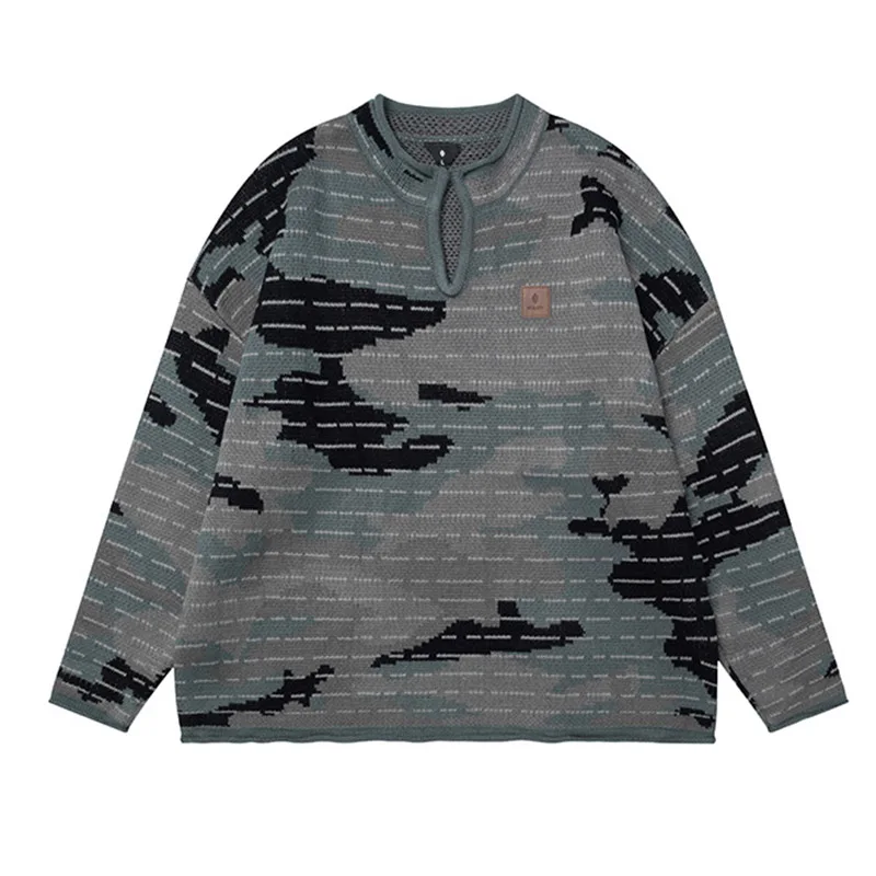 Хип-хоп большой вязаный свитер уличная винтажная мода свободный пуловер топы для