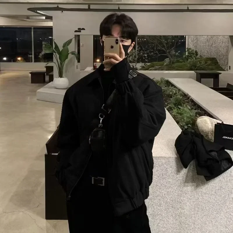 Мужская зимняя замшевая куртка дизайнерская теплая толстовка с капюшоном модная