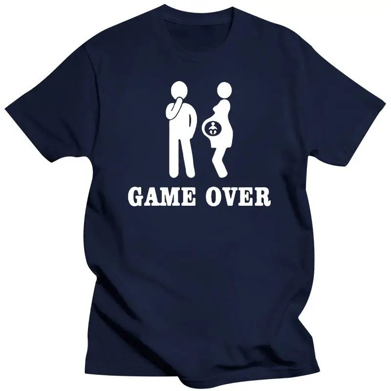 

New 31 Colors Cotton T-Shirt Print Women Men Baby And Letter Game Over T Shirt Brand Clothing Funny Pregnancy Tshirt XS-3XL 2021