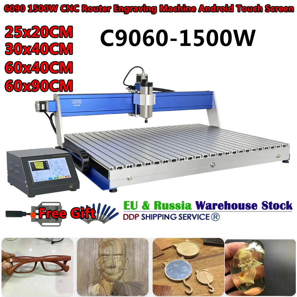 

Hot Support Wifi CNC Router Engraving Machine 6090 Android Touch Screen Off-line Control Milling Cutting Engraver 1.5W with Gift