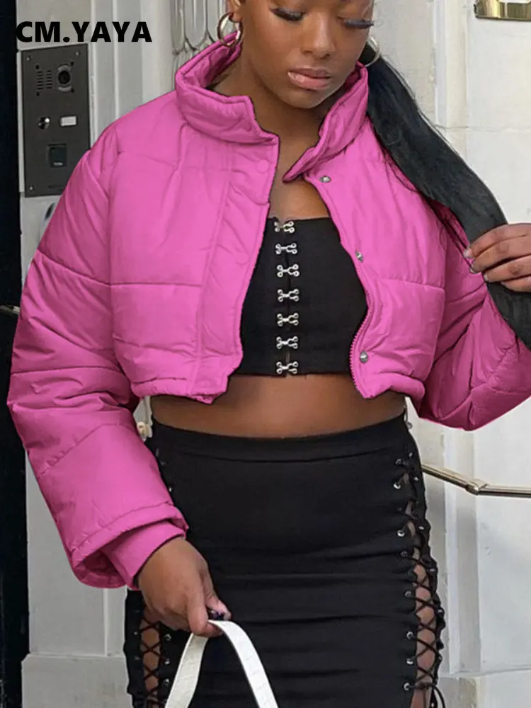 

Женская уличная куртка CM.YAYA на молнии с высоким воротником и длинным рукавом, парки, пальто на осень и зиму, утепленные куртки в стиле пэчвор...