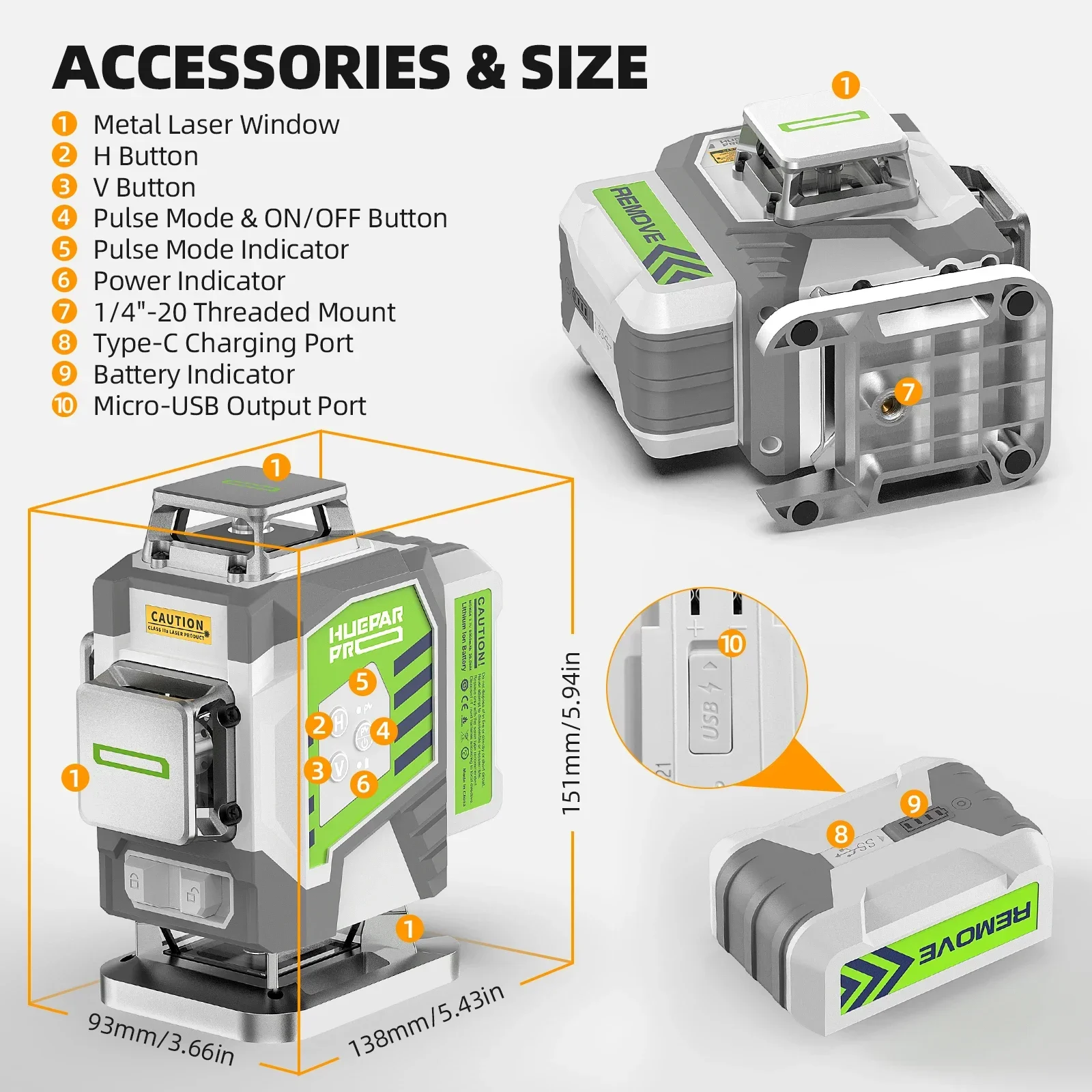 Huepar ZK04CG Самовыравнивающийся уровень 4D 16 лазерная работа своими руками в