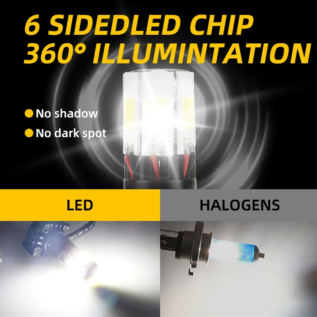 Светодиодная мотоциклетная фара H4 светодиодная лампа BA20D P15D Moto 6 COB с чипами