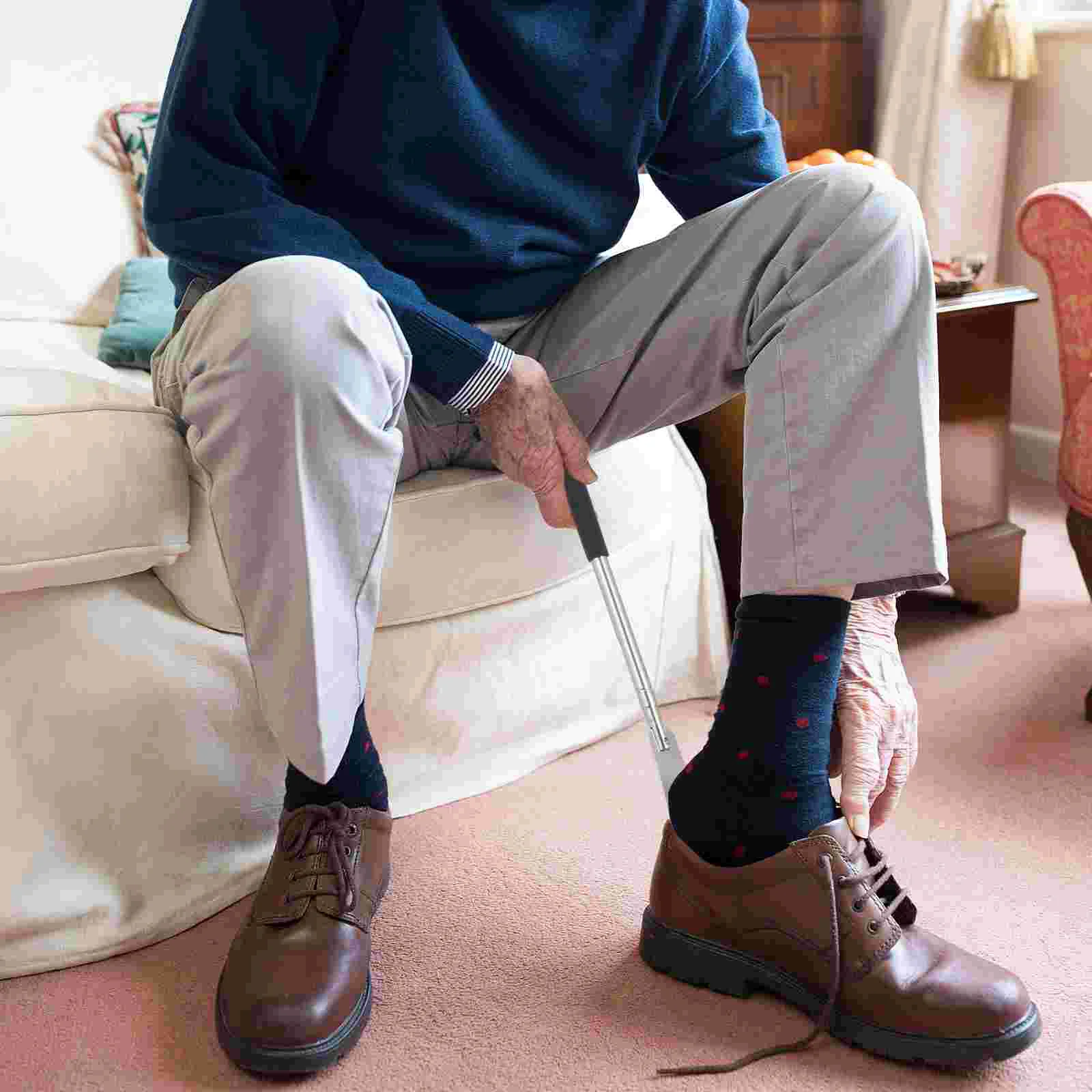 Выдвижной рожок для обуви из нержавеющей стали металлические рожки удлиненный с