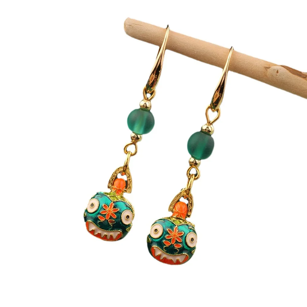 Серьги в этническом стиле с изображением льва