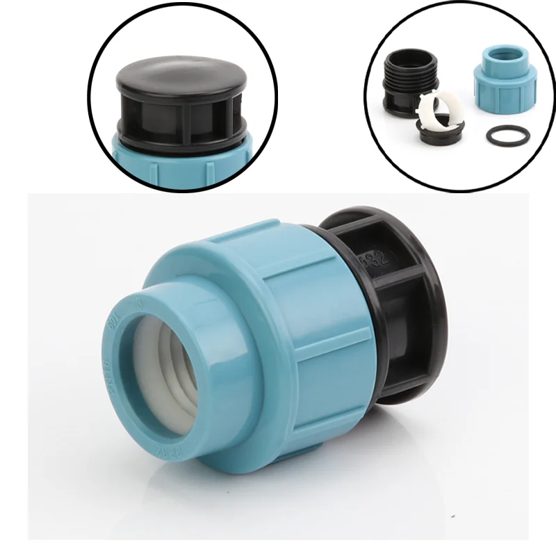 

1PCS 1/2" 3/4" 1" Plastic PE Plug Water Pipe Bulkhead Quick Head Connector Tank Adapter Water Saving Irrigation