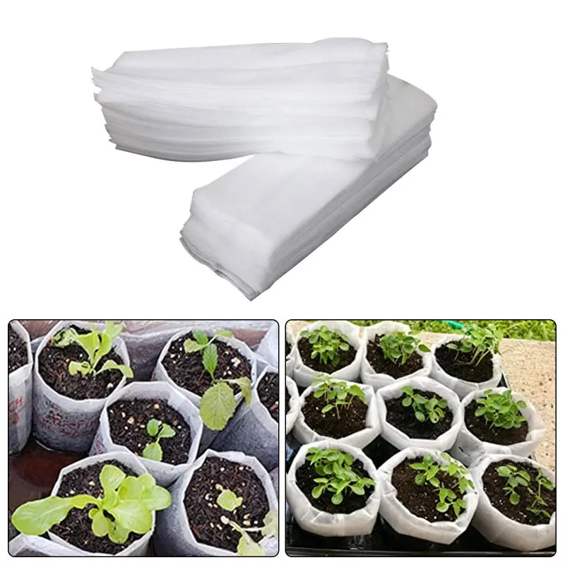 

100 Seed Nursery Bags About 8x10cm Sturdy Plant Growth Bag The Initial Bag Is Suitable For Sowing Flowers Trees Garden Supplies