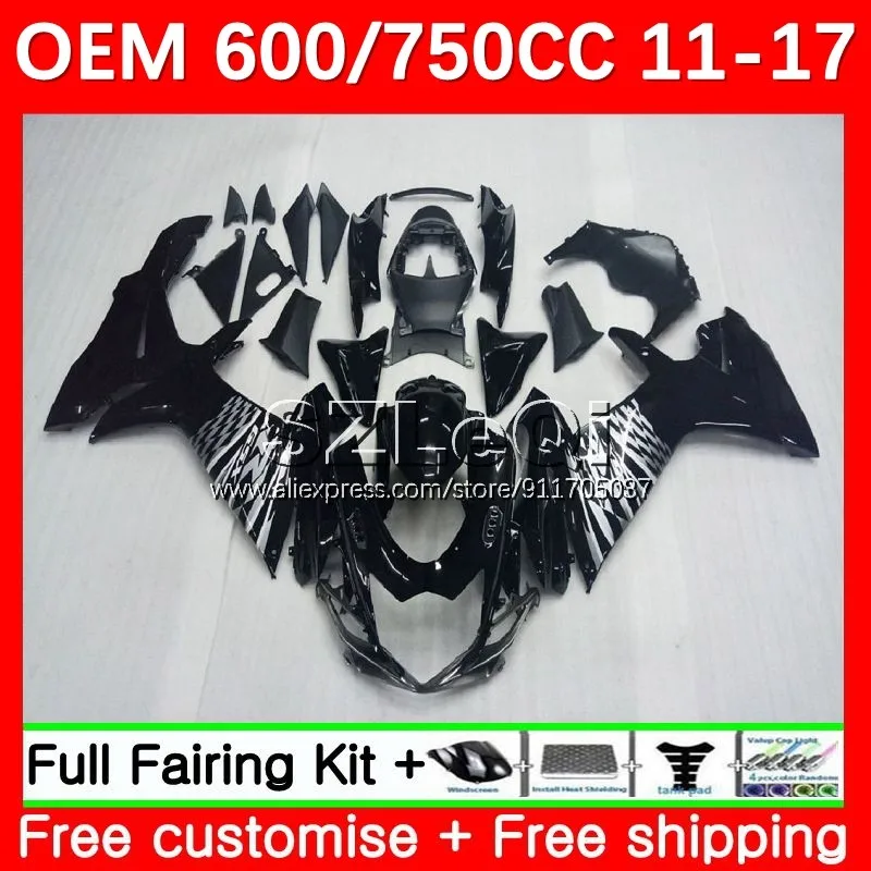 

Фабричный Инжекционный комплект blac для SUZUKI GSXR750 GSXR 600 750 CC K11 GSXR600 11 12 13 14 15 16 17 GSXR-750 2011 2017 обтекатель 78LQ.1