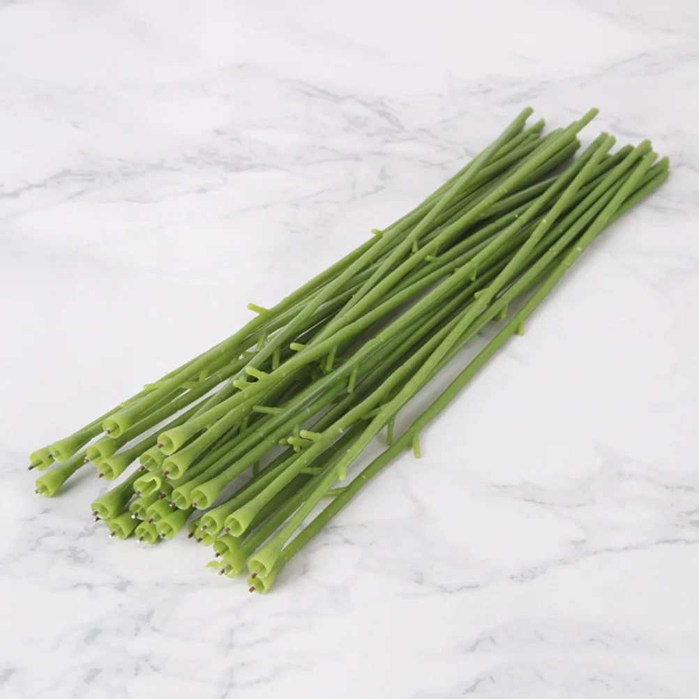

Iron Flowers Stem Rod Party Fake Floral Wire Stems DIY Decorative Support Green