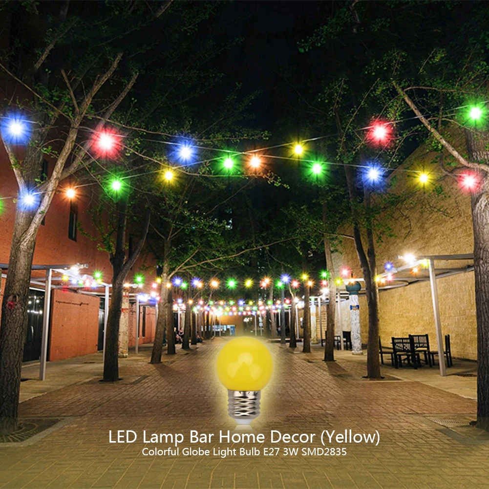 

E27 Led Bar Light Colorful Globe Light Bulb Lightweight Red Blue Green Yellow Pink LED Lamp for Household Garden Supplies