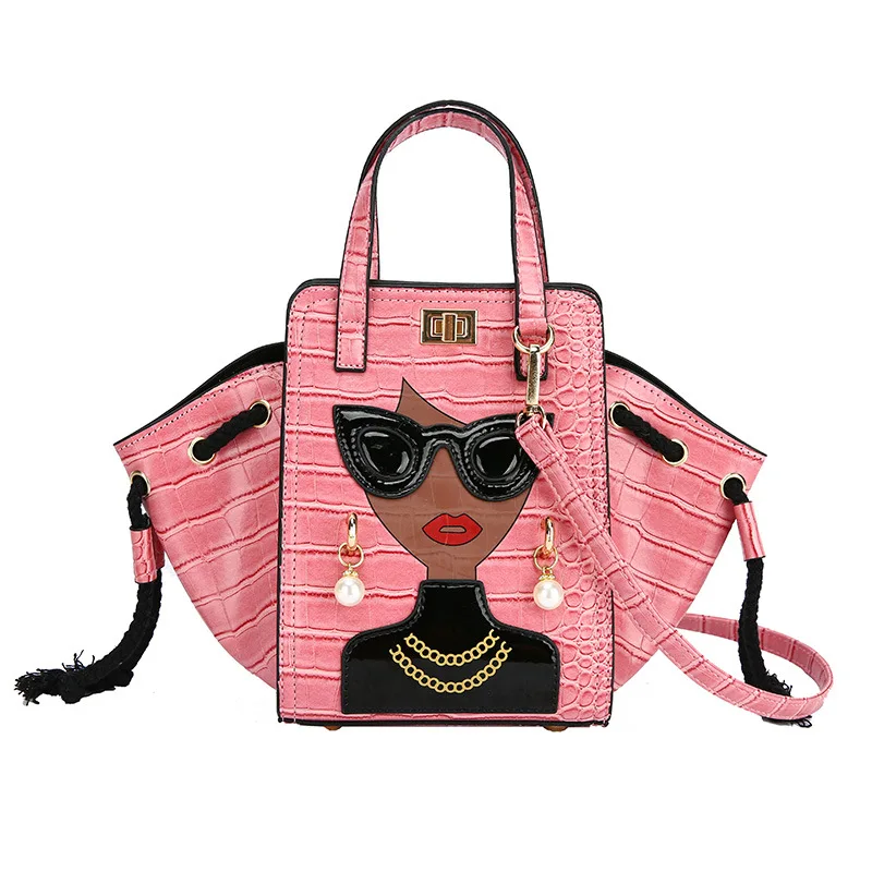 

New Fashionable Leather Bags for Women 2023 Beauty Printing Ladies Hand Bags Luxury Designer Party Shopper Female Crossbody Bags