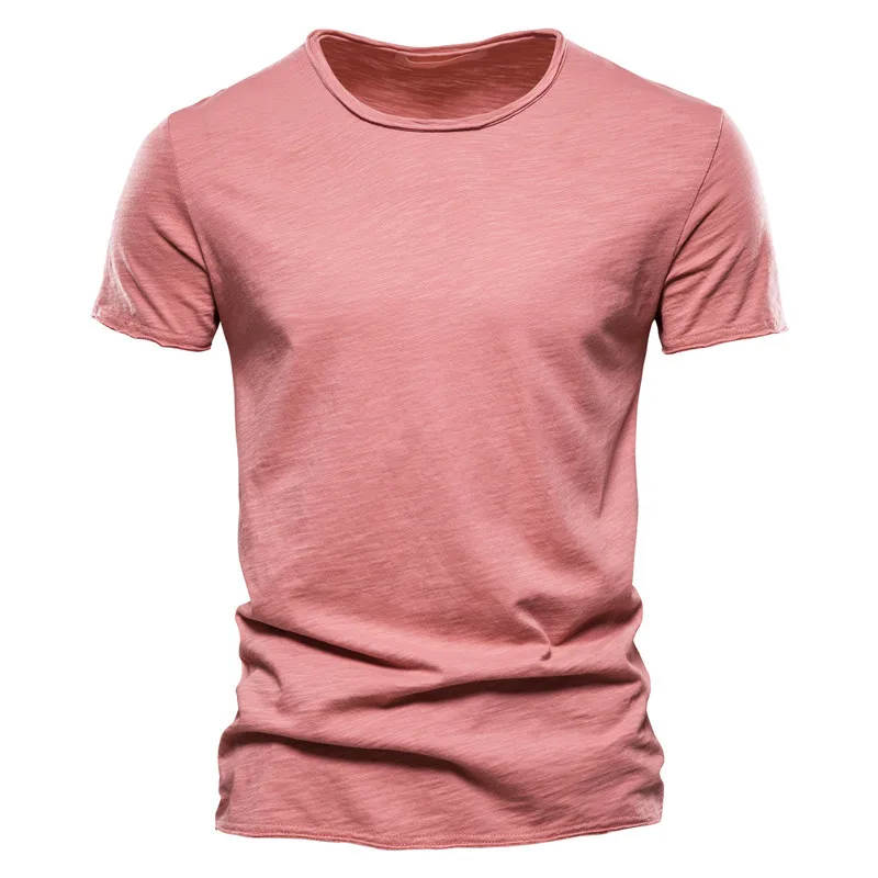 

Summer 100% Cotton Men T-shirt O-Neck Short Sleeve Soild Gym Clothing Camiseta Masculina Casual Homme Thin T-shirts for Men