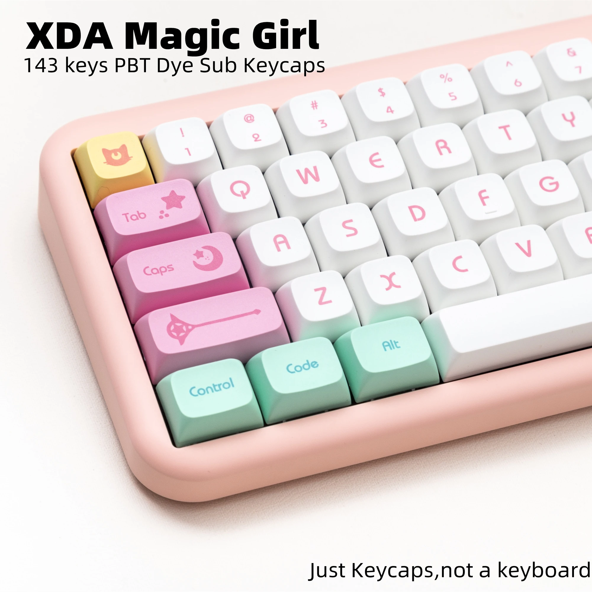 

143 keys PBT Keycap DYE-SUB XDA Profile Magic Girl English Personalized Keycaps For Cherry MX Switch Mechanical Keyboard