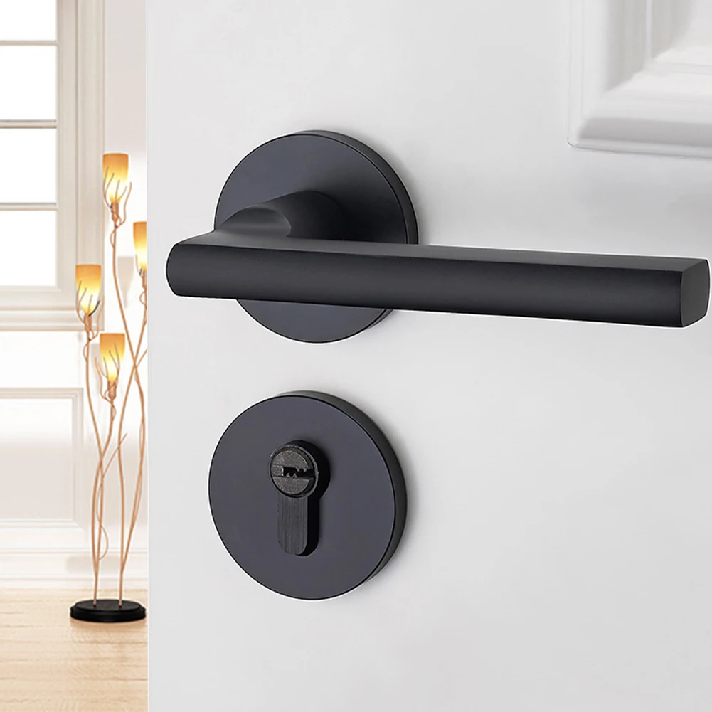 

Bathroom Modern With Keys Anti Theft Bedroom Security Indoor Door Handle Lock Easy Install Home Office Space Aluminum Mechanical