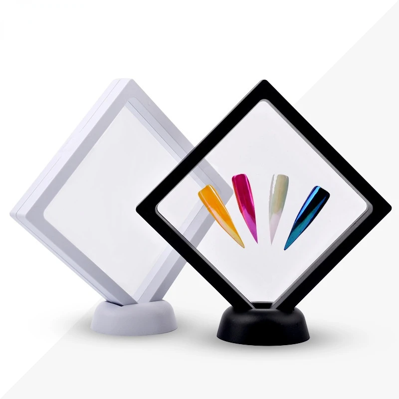 

Nail art display stand Nail art display board Black and white square frame transparent color board