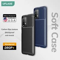 uflaxe original shockproof soft silicone case for xiaomi redmi 9t 9a 9c redmi 9 power carbon fiber back cover casing