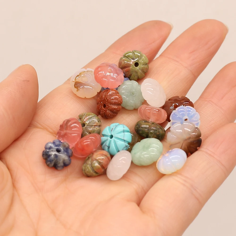

Natural Gem Small Through Hole Flower Stone Bead Handmade Crafts DIY Necklace Bracelet Jewelry Accessories Gift Making 10x10mm