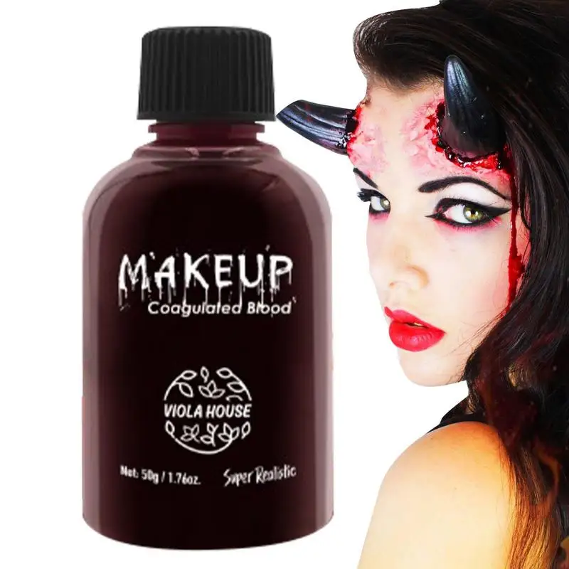 

Искусственная кровь 1,76 унции краска для лица и тела моющийся макияж кровь для Хэллоуина Костюм зомби вампир макияж и платье