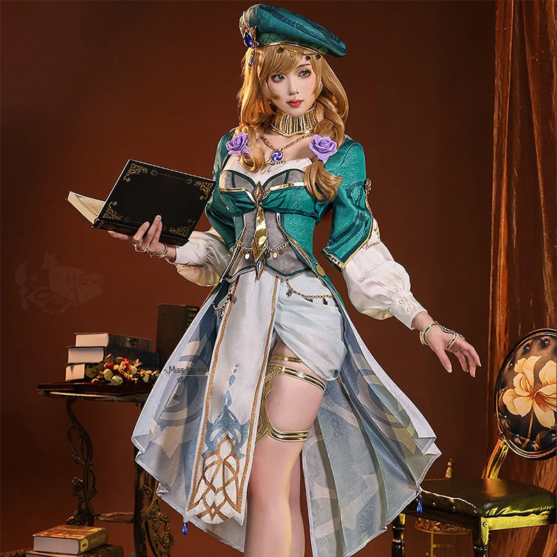 

Lisa Skin Anime Game Genshinimpact Lisa Battle Dress Gorgeous Outfit New Skin Uniform Cosplay Costume Halloween Dress for Women