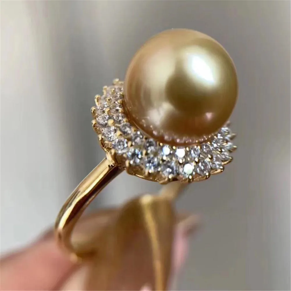 

DIY pearl accessories S925 sterling silver pearl ring empty support concealer ring female Fit 10-11mm bead