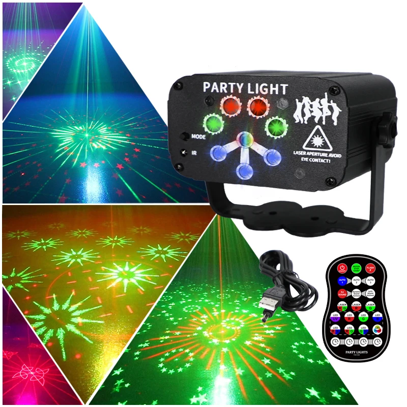

8 Holes RGB Laser Beam Line Scanner Projector DJ Disco Stage Lighting Effect Party Wedding Bar Club DMX Lights Sound Activated