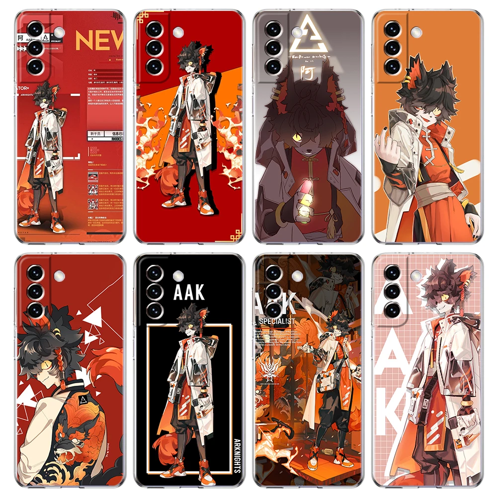 

Anime Aak Arknights Transparent TPU Case For Samsung Galaxy S22 S20 FE Note 20 10 S21 Ultra S10 S10E M21 M31 M32 Lite Plus Shell