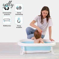 baby bathtub portable bath tub sit lie newborn baby folding tub home infant childrens bath barrel temperature sensitive bathtub