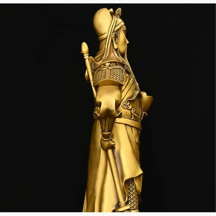 Фото Медная статуя Тобао God of Wealth God of Guan Gong, декоративная статуя, привлечение богатства, предметы интерьера, подарки №2