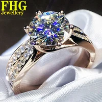 1 2 3 4 5 Carat Solid Au750 18K Rose Gold Ring DVVS1 Moissanite Diamonds Ring Round Shape Wedding Party Engagement birthday