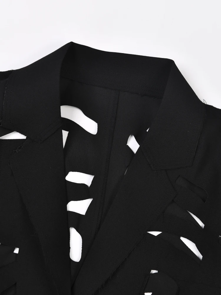 Женский блейзер большого размера ZMEENNA черный свободный пиджак с отложным