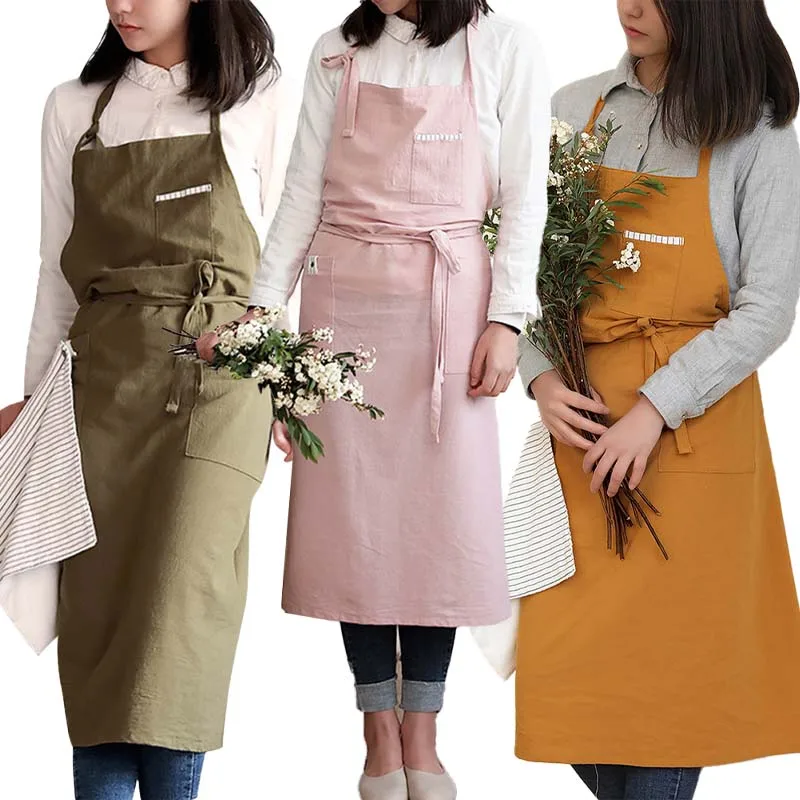 

New Adjustable Bib Apron Waterproof Stain-Resistant with Two Pockets Kitchen Chef Baking Cooking BBQ Apron Equipment Accessories