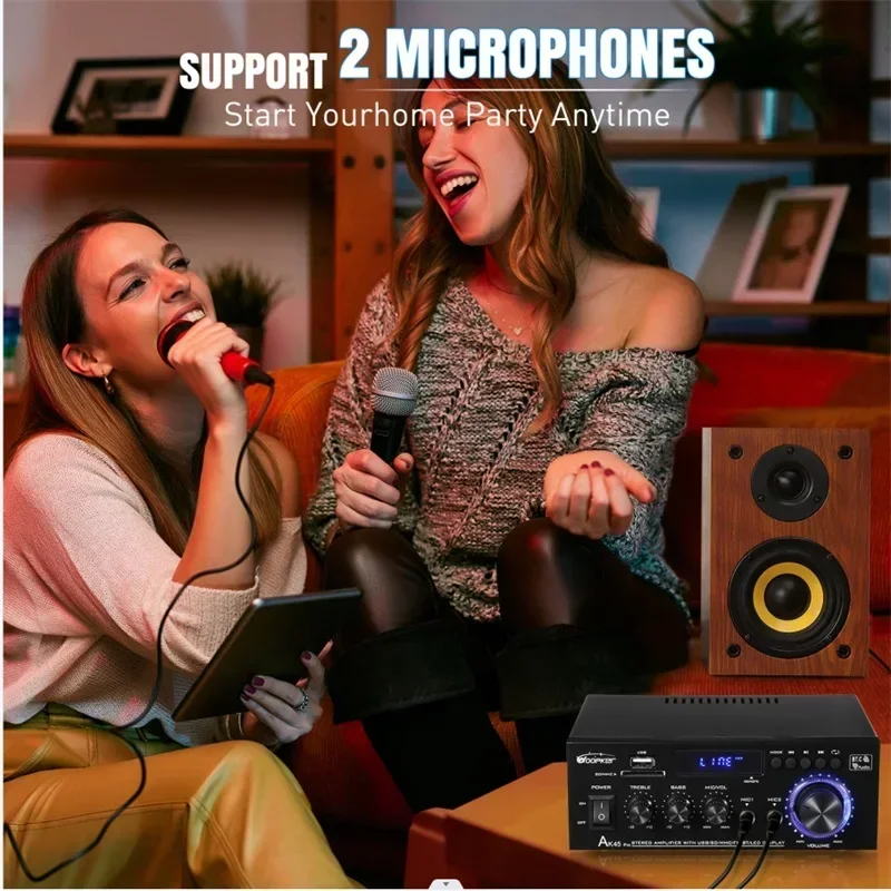 AK45 Pro HiFi цифровой усилитель максимальная мощность 820 Вт канал 2.0 Bluetooth объемный
